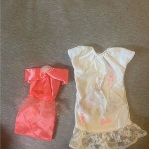 Barbie Pink and White Doll Dresses